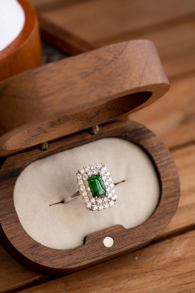 "Eternal Elegance" Type A Jadeite Art Deco Ring