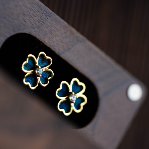 Clover Heart Petal Studs