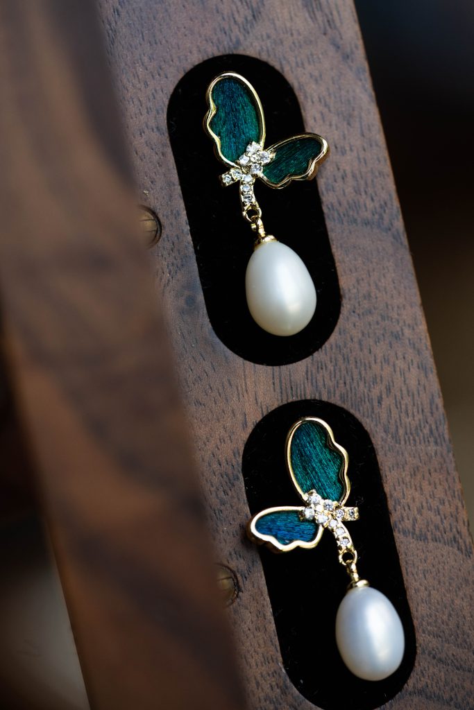 Butterfly Drop Pearl Earrings